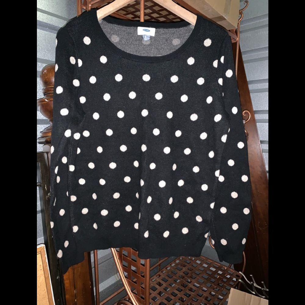Black and white polka dot sweater